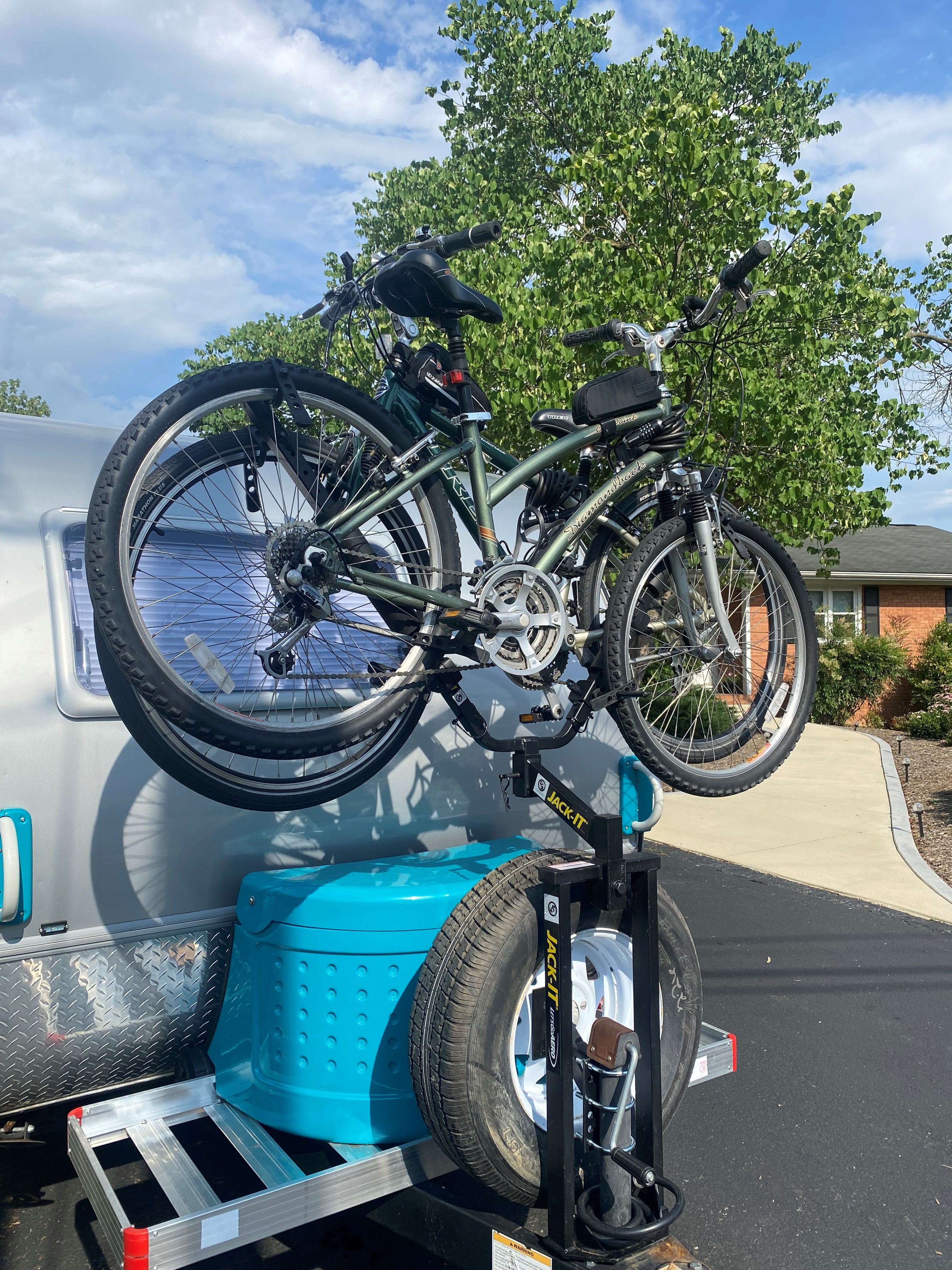 Bike rack for front of camper trailer sale